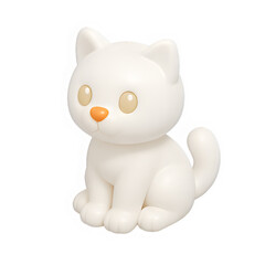 3D Cream Colored Kitten Sitting Calmly