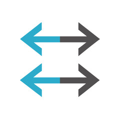 Right and Left Arrow Icon Representing Bidirectional Navigation and Two-Way Movement