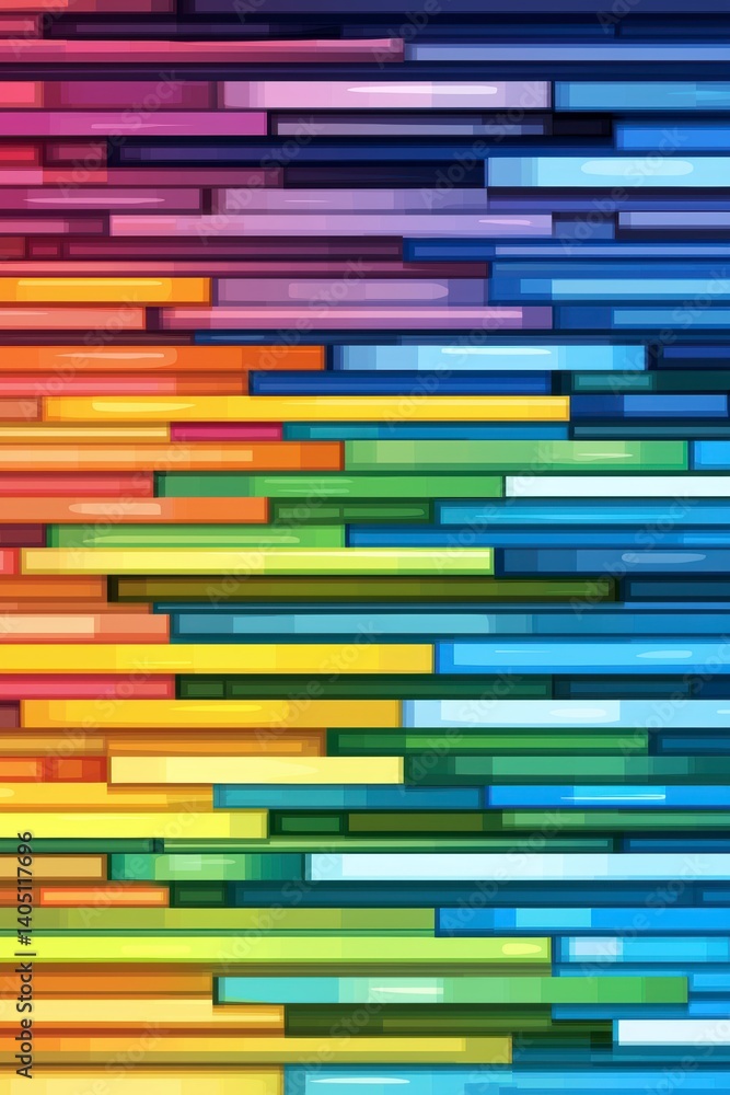 Poster dynamic colorful abstract art displaying horizontal stripes digital artwork vibrant environment crea