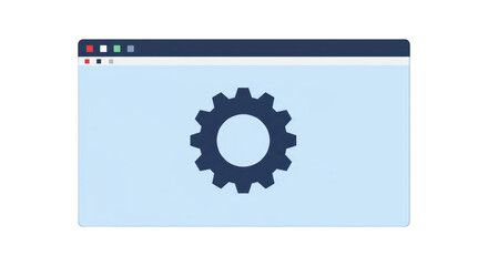 Isolated Webpage with Gear Icon