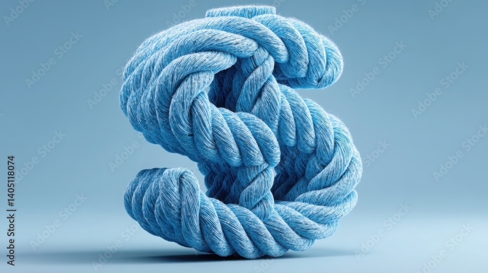 Poster rope representing connectivity and ties in the context of digital communication and financial transa
