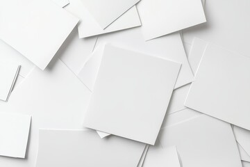 Blank square papers overlapping