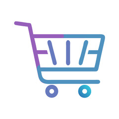 Shopping Cart Icon Representing Retail or Grocery Purchase and Consumer Activity