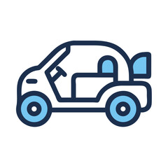 Side Car Icon Representing Sedan Automobile and Personal Transportation