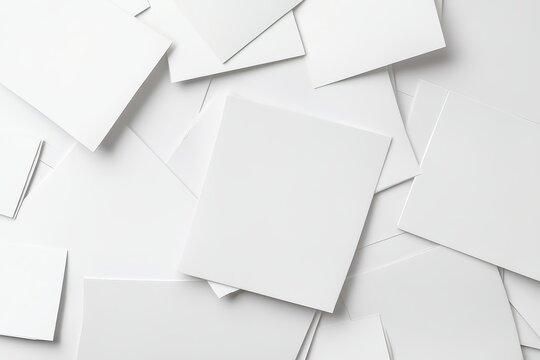Blank square papers overlapping
