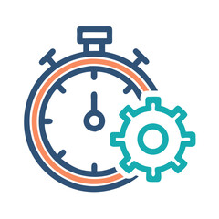 Obraz premium Stopwatch with Gear Icon Representing Industrial Timing and Precision Engineering