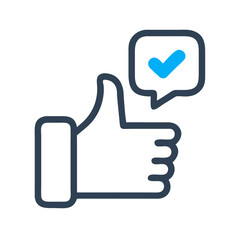 Obraz premium Thumbs Up Icon Representing Positive Review and User Approval