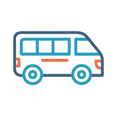 Van Icon Representing Passenger Transport and Travel Vehicle