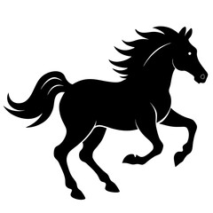 Horse Galloping Silhouette Vector Art