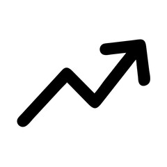 Zigzag Upward Arrow Icon Representing Trend and Growth