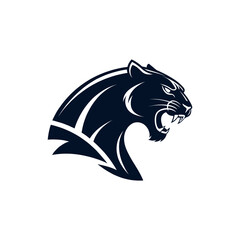 panther,panther face silhouette vector line art logo design