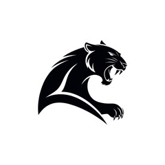 panther,panther face silhouette vector line art logo design