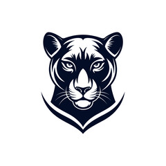 panther,panther face silhouette vector line art logo design