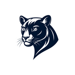 panther,panther face silhouette vector line art logo design