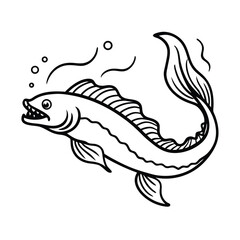 leviathan in ocean depths vector silhouette