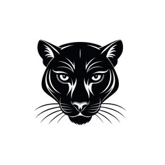 panther,panther face silhouette vector line art logo design