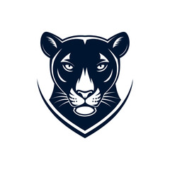 panther,panther face silhouette vector line art logo design