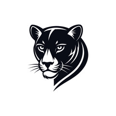 panther,panther face silhouette vector line art logo design