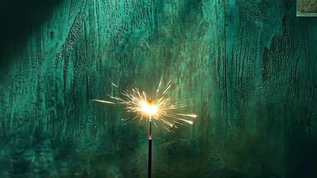 Sparkler illuminates teal room