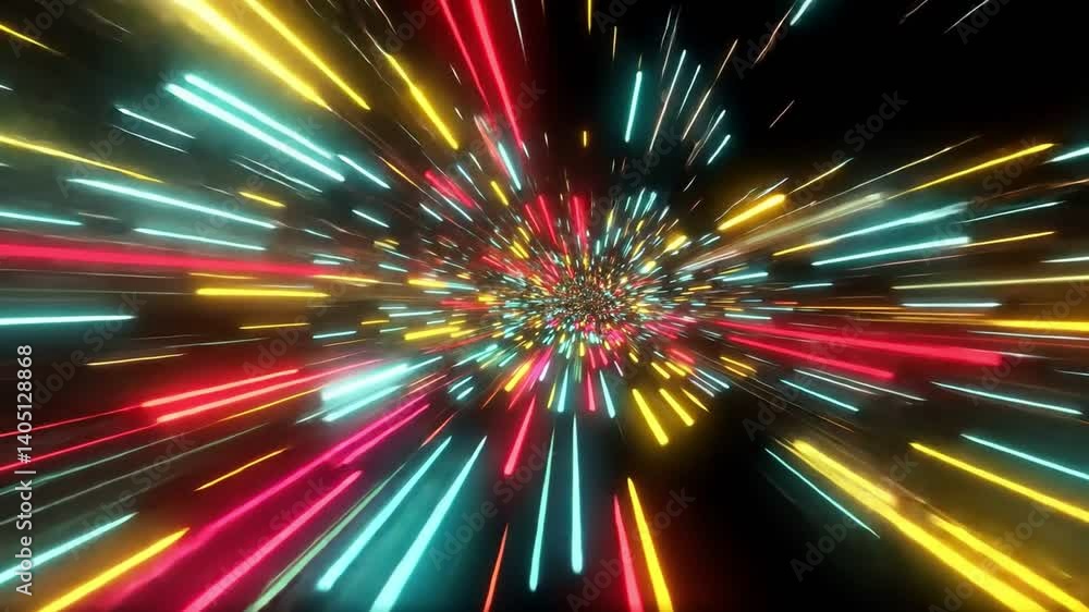 Poster abstract light burst: a vibrant abstract visual of a mesmerizing burst of colorful light streaks ema