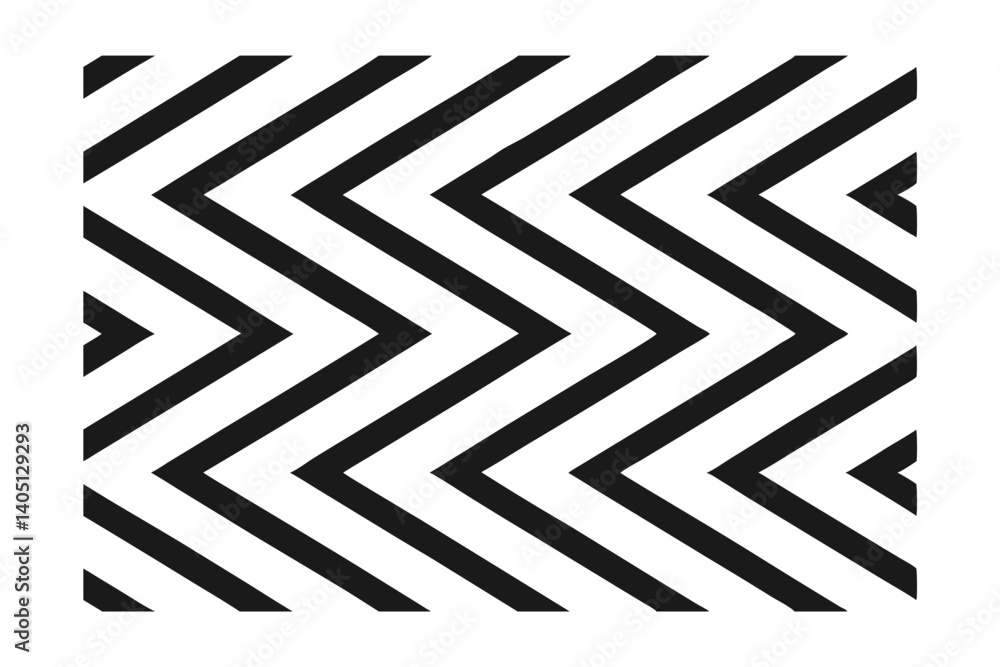 Poster abstract geometric chevron pattern with bold black and white diagonal lines
