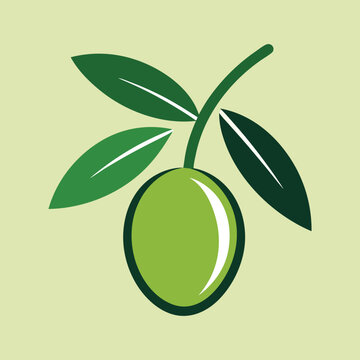 green olive branch simple design clip art preview