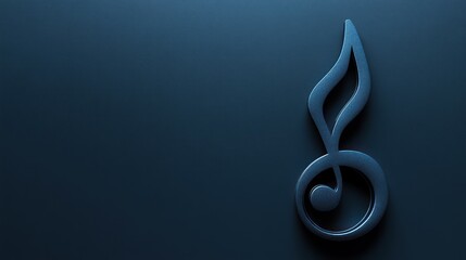 Obraz premium Dark blue musical note, abstract background, music concept, website banner