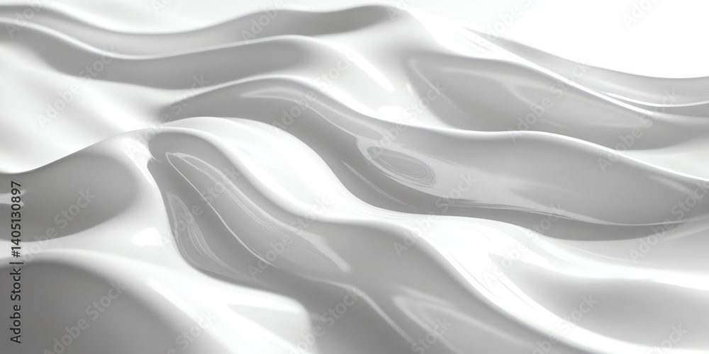Poster smoothly flowing white liquid creates an abstract background perfect for clean and elegant designs o