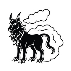mythical beast in fog vector