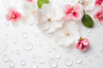 Delicate flowers and water droplets