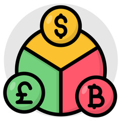 A unique design icon of financial analytics 
