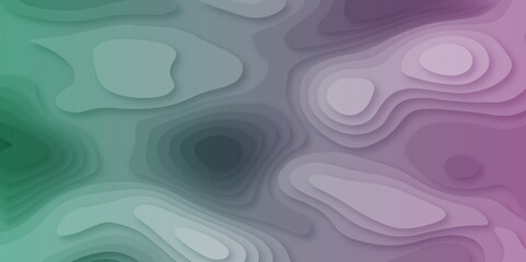 Abstract Papercut Layered Contour Mapping Design in Modern Gradient Style, 3D Paper Cut Art Inspired Wavy Landscape