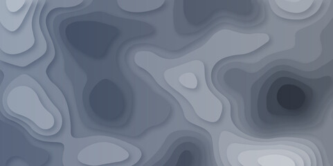 Abstract Papercut Layered Contour Mapping Design in Modern Gradient Style, 3D Paper Cut Art Inspired Wavy Landscape