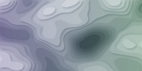 Abstract Papercut Layered Contour Mapping Design in Modern Gradient Style, 3D Paper Cut Art Inspired Wavy Landscape
