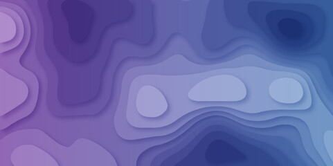 Abstract Papercut Layered Contour Mapping Design in Modern Gradient Style, 3D Paper Cut Art Inspired Wavy Landscape