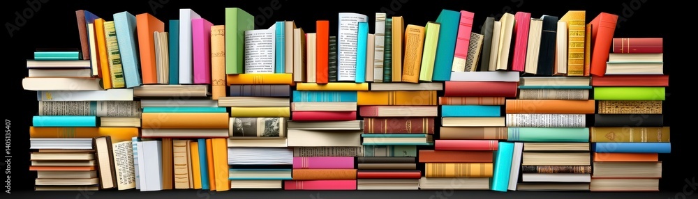 Poster organized book collection library image gallery cozy environment close-up view knowledge and learnin