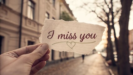 I miss you note with heart 