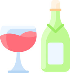 champagne Illustration on a white background     