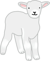 양, 아기양, 귀여운, 하얀색, 농장, 캐릭터, 어린이, 동물, 목장, 부드러운, 봄