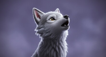 Majestic Wolf in a Digital Painting with Striking Detail and Golden Eyes