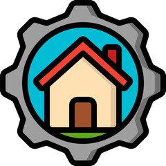 cog Illustration on a white background    