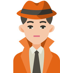 detective Illustration on a white background    