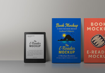 E Reader & Book Mockup