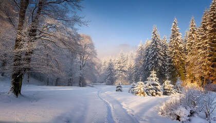 Fototapeta premium country winter forest