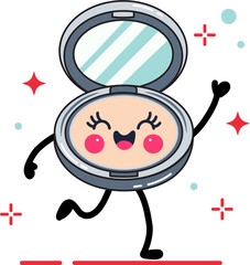 Cute Compact Powder Makeup Character