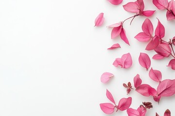 Delicate Pink Petals on White Background