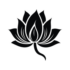 Obraz premium lotus simple minimal black silhouette