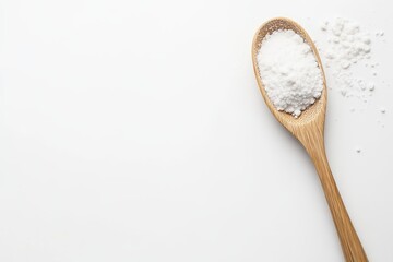 Wooden spoon, white powder