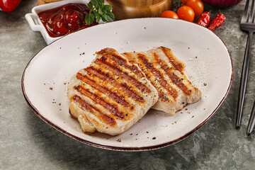 Tasty grilled pork meat steak