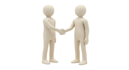 Isolated Two Figures Shaking Hands
